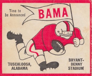 1980 Bama Football Player Flag Art_Tuscaloosa Alabama_Bryant Denny Stadium_Ticket Stub Art Creations